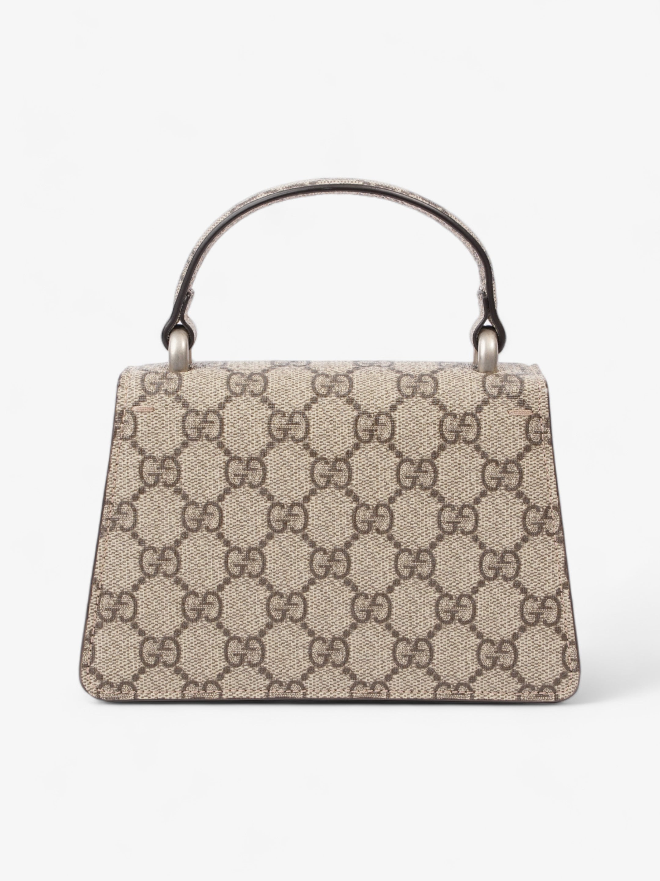 Gucci Mini Dionysus Top Handle Beige And Ebony GG Supreme Coated Canvas