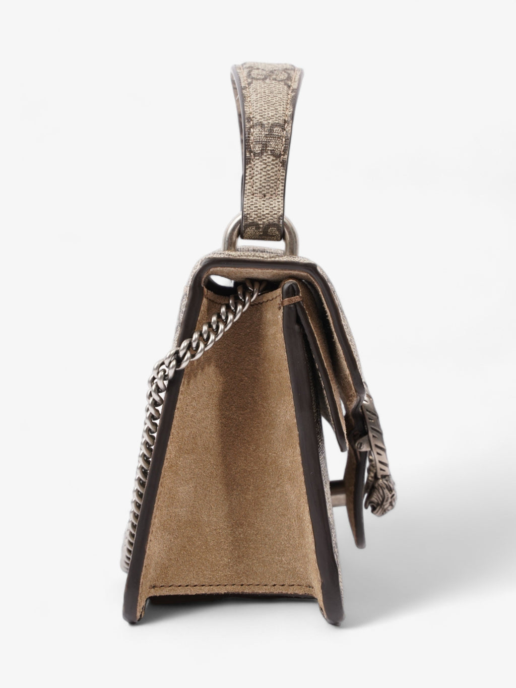 Gucci Mini Dionysus Top Handle Beige And Ebony GG Supreme Coated Canvas