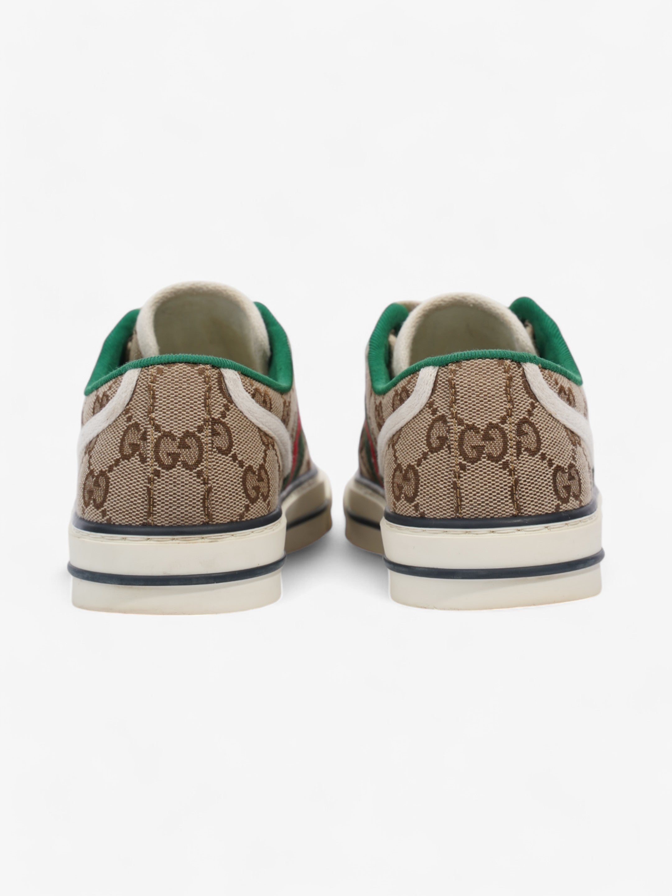 Gucci GG Tennis 1977 Sneakers Beige  / Green / Red Canvas EU 37 UK 4