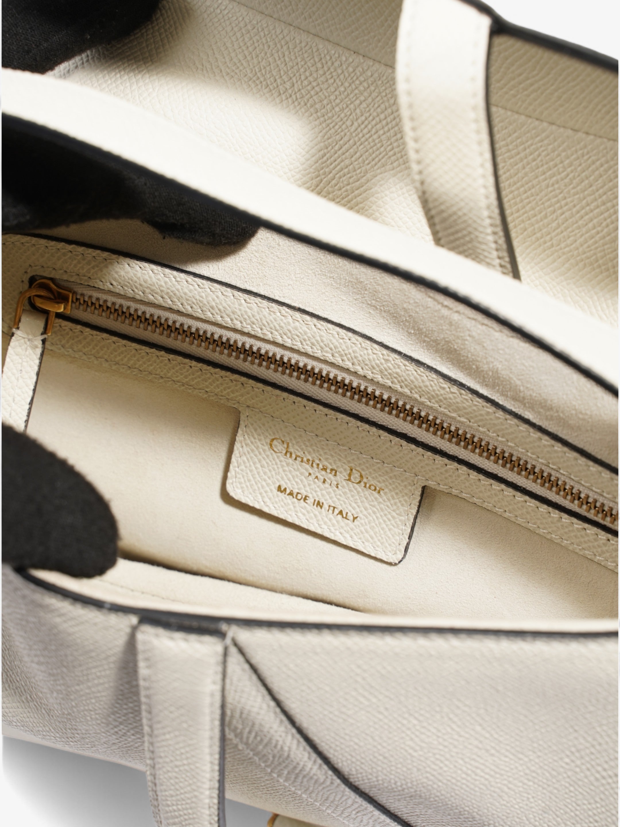 Christian Dior Saddle Cream Calfskin Leather N/A