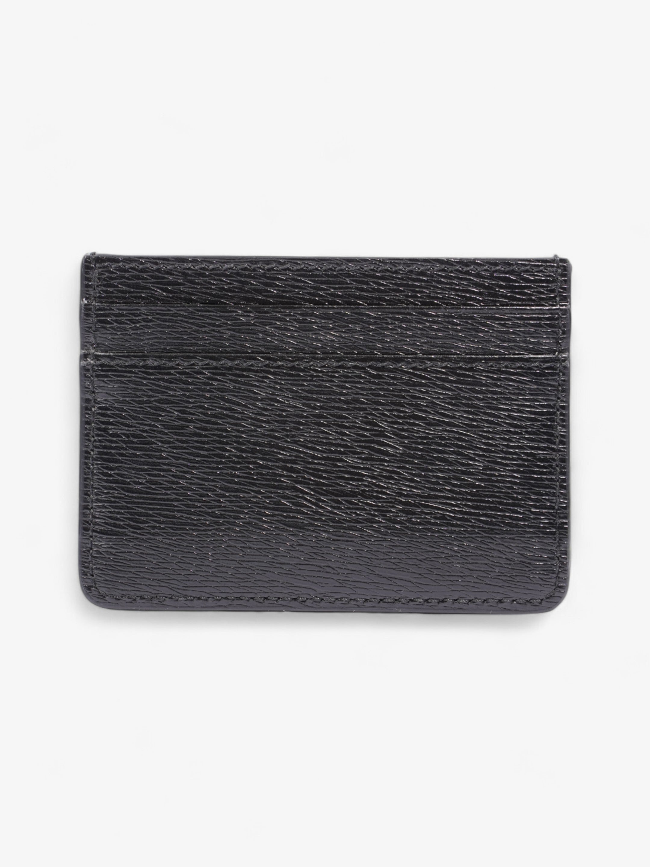 Gucci Logo  Holder Black / Gold Leather
