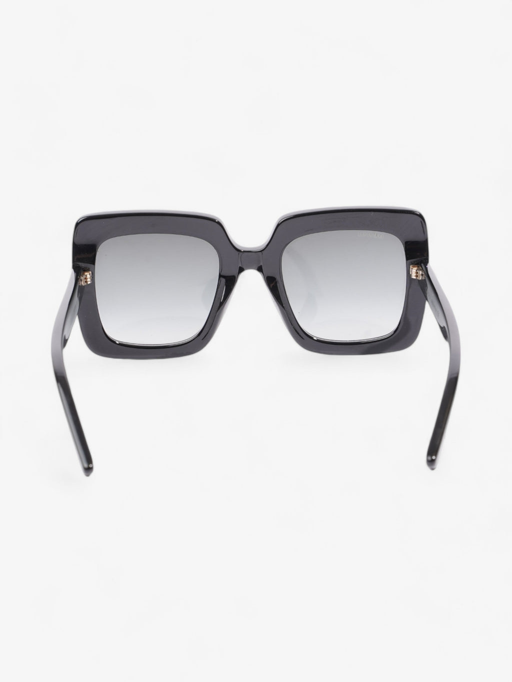 Gucci Oversized Square Sunglasses Black / Gold Acetate 145mm