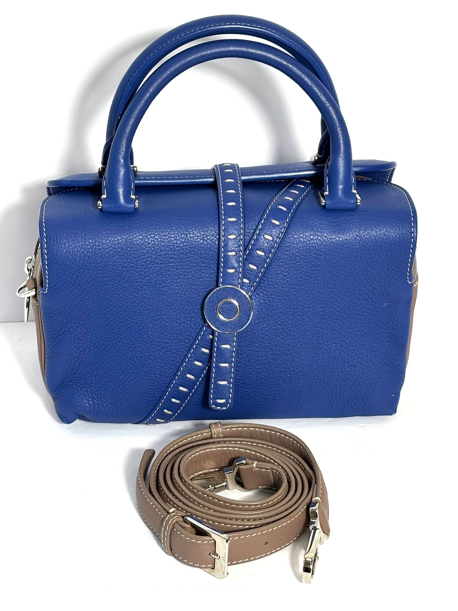 LORO PIANA LEATHER TOP HANDLE BAG