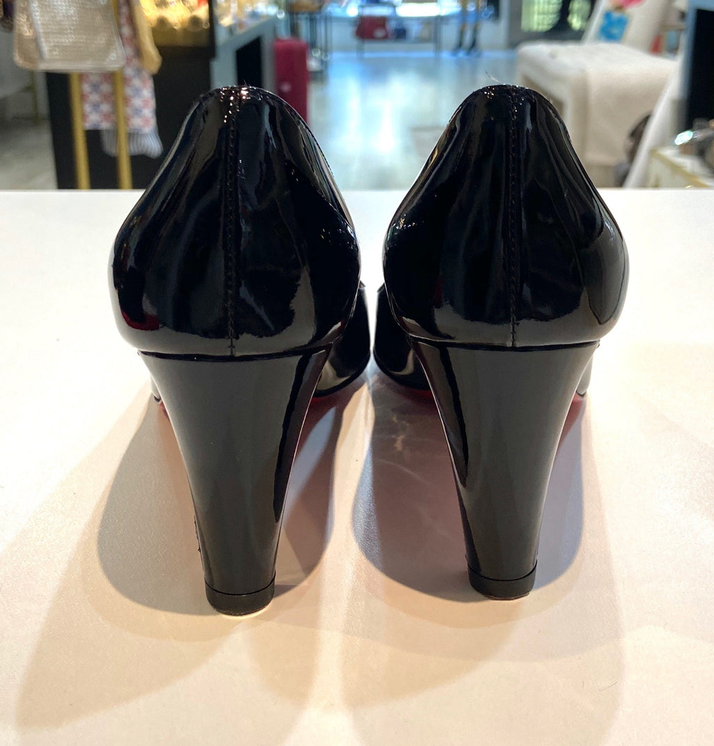 LOUBOUTIN PATENT LEATHER GENA 85 PUMPS