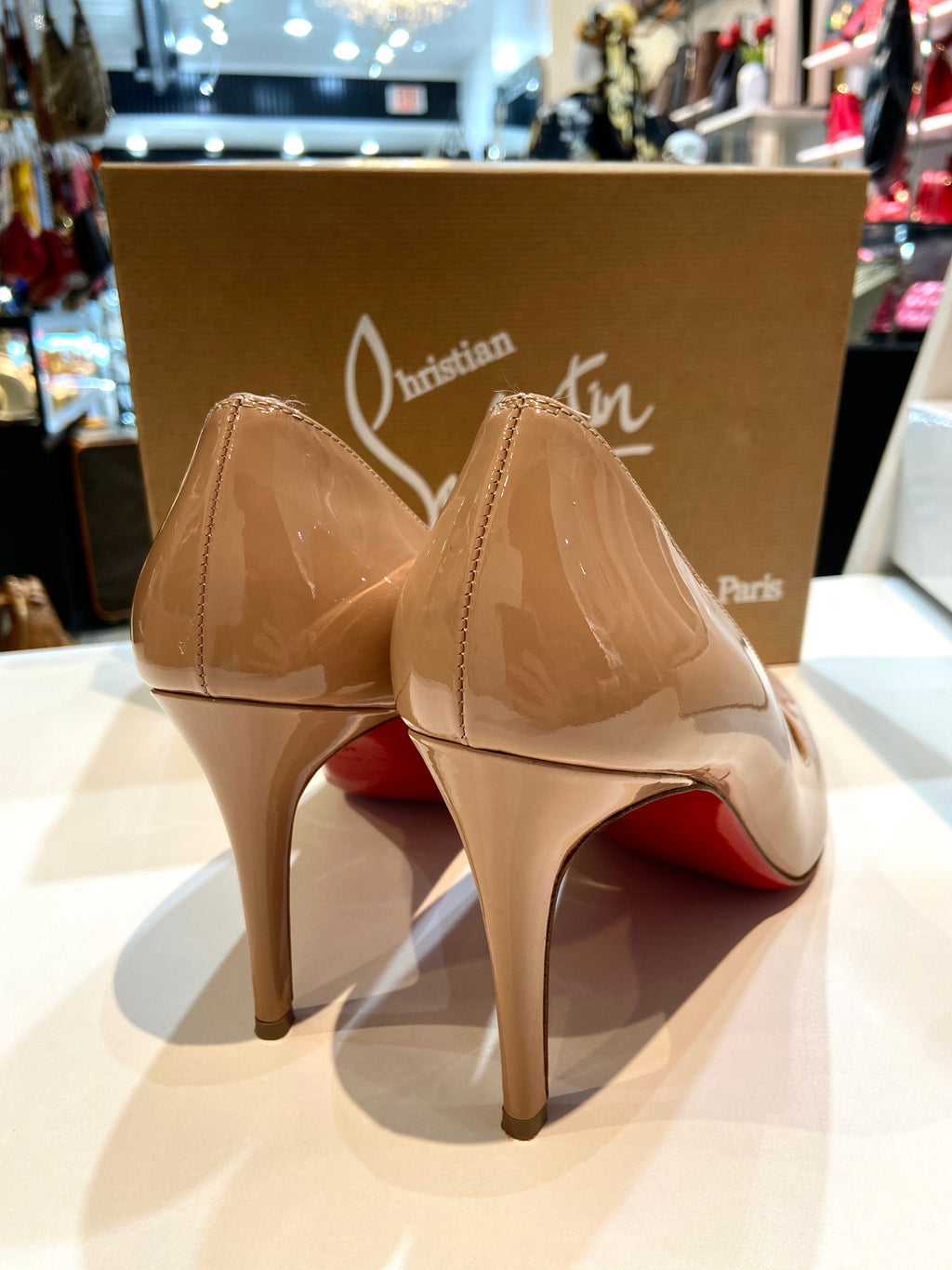 LOUBOUTIN PATENT SIMPLE 85 PUMPS