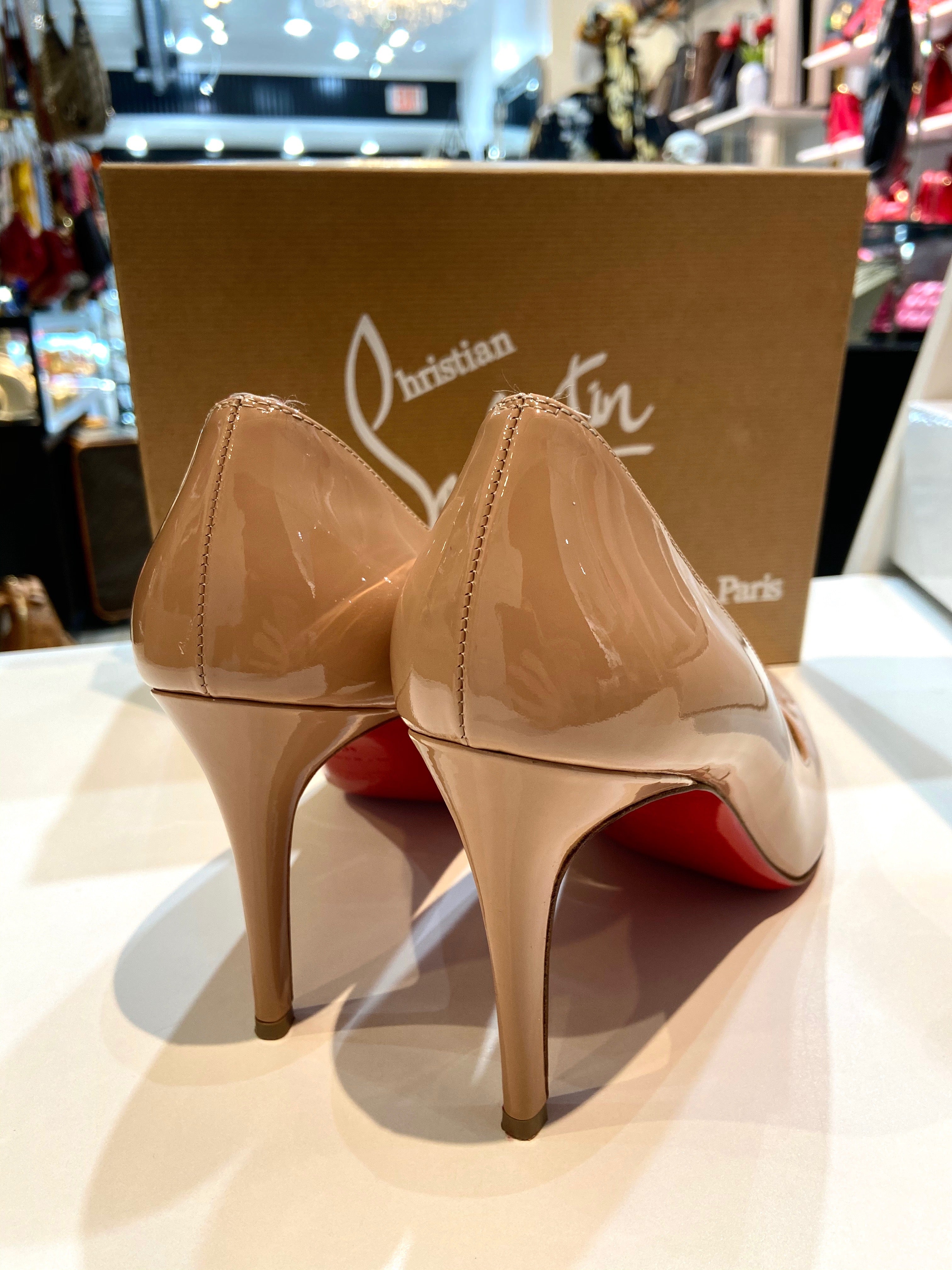 LOUBOUTIN PATENT SIMPLE 85 PUMPS