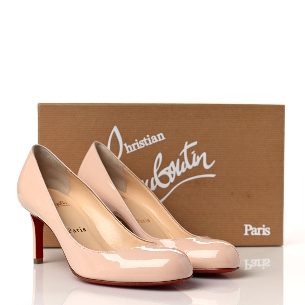 LOUBOUTIN PATENT SIMPLE 85 PUMPS