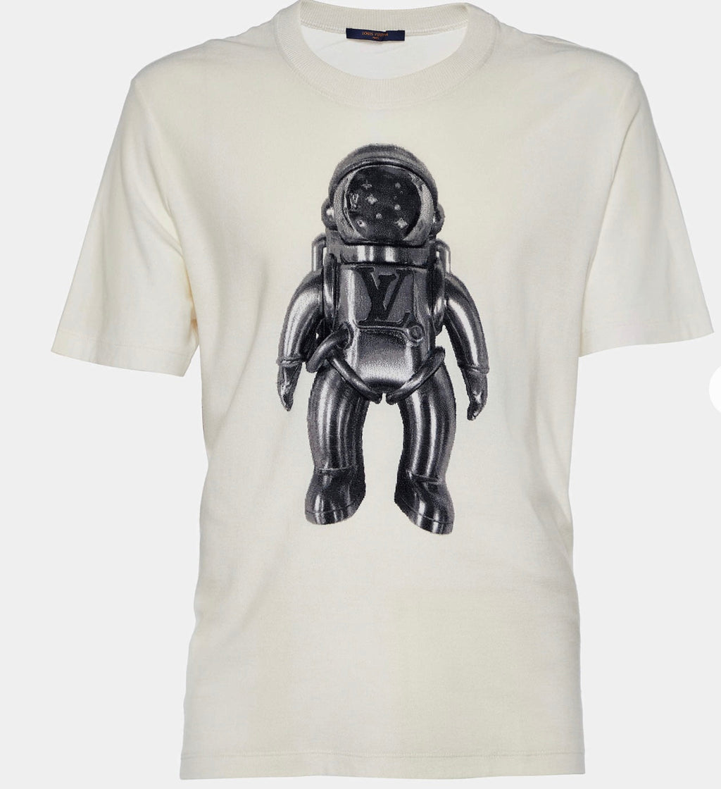 LOUIS VUITTON COTTON JACQUARD VELOUR SPACEMAN T-SHIRT