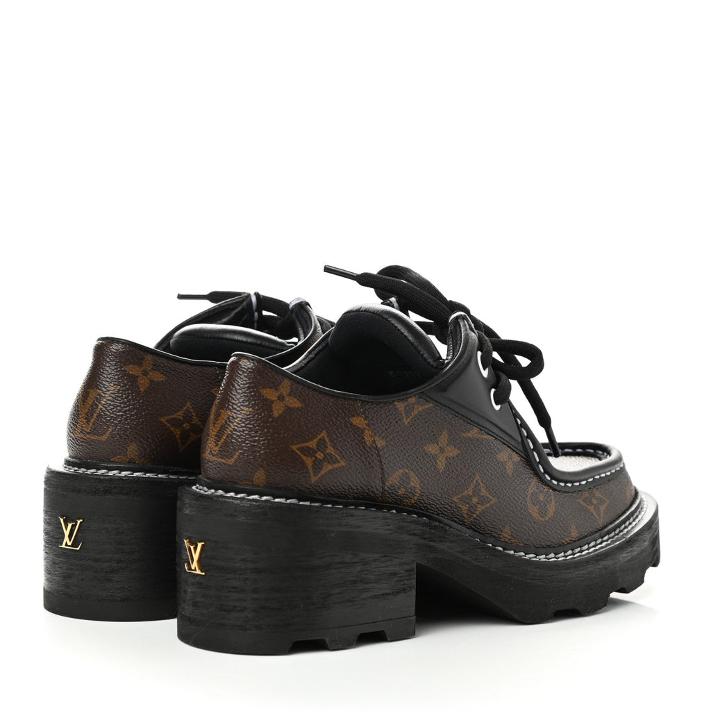 LOUIS VUITTON MONOGRAM CALFSKIN BEAUBOURG PLATFORM DERBY SHOES