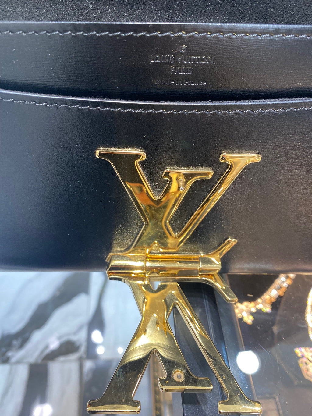 LOUIS VUITTON CALFSKIN LEATHER LOUISE CHAIN CROSSBODY