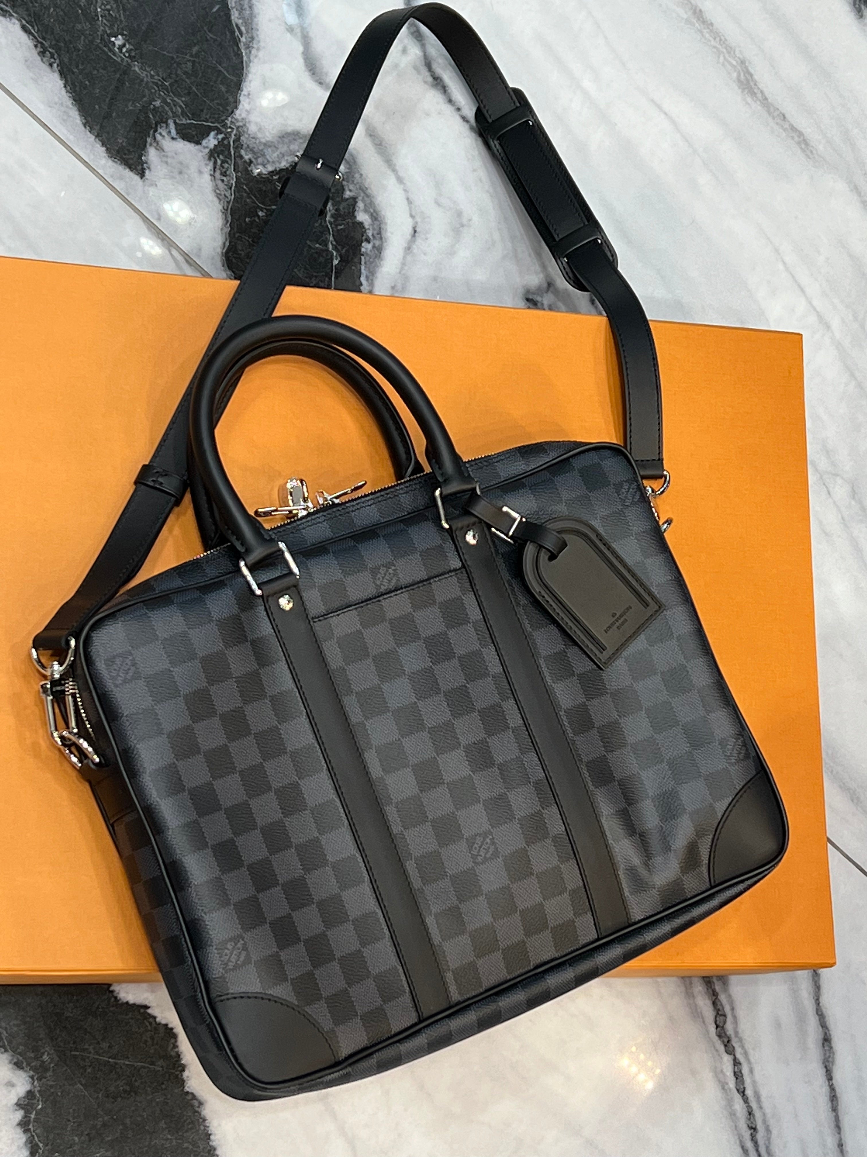 LOUIS VUITTON DAMIER GRAPHITE PORTE DOCUMENTS VOYAGE PM BAG