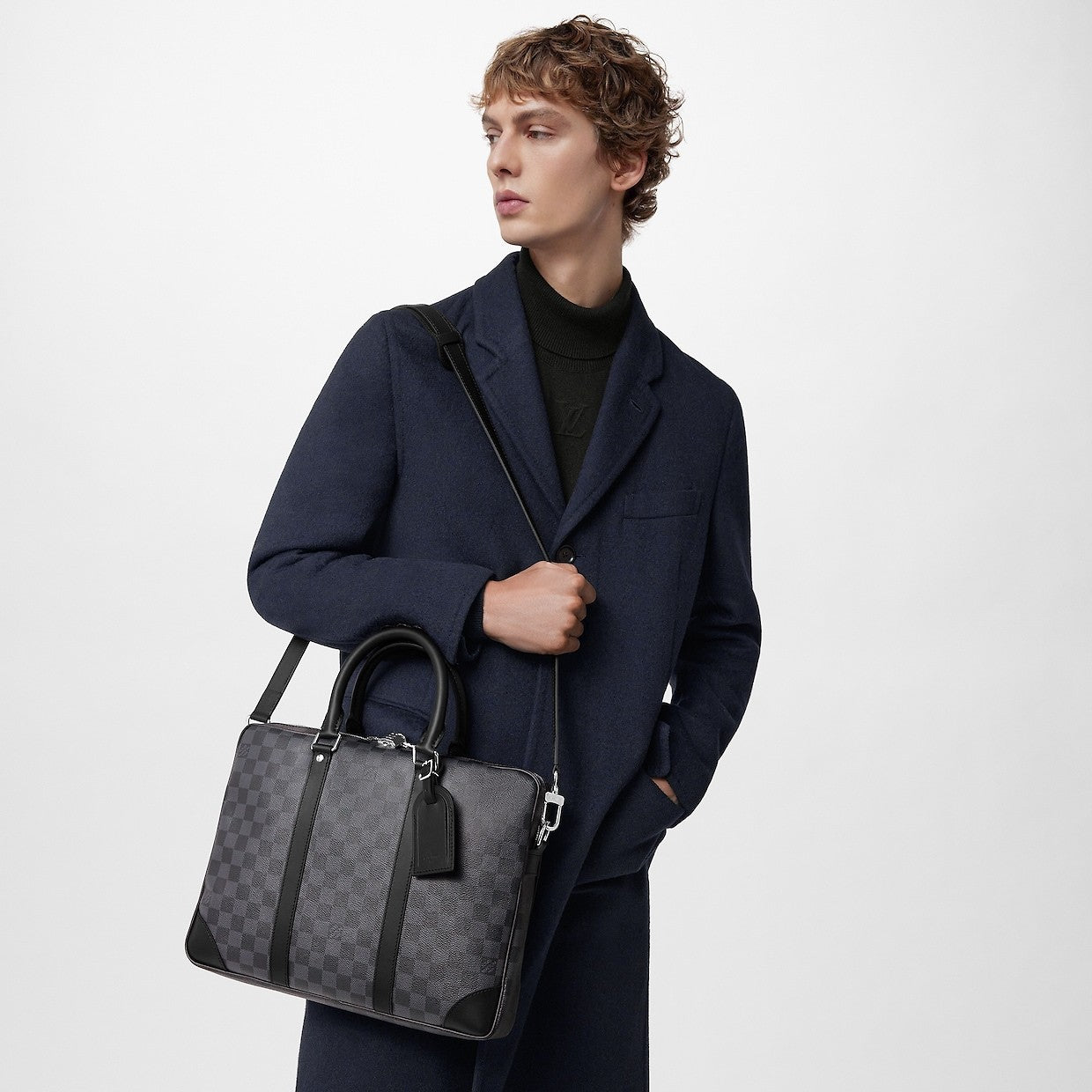 LOUIS VUITTON DAMIER GRAPHITE PORTE DOCUMENTS VOYAGE PM BAG