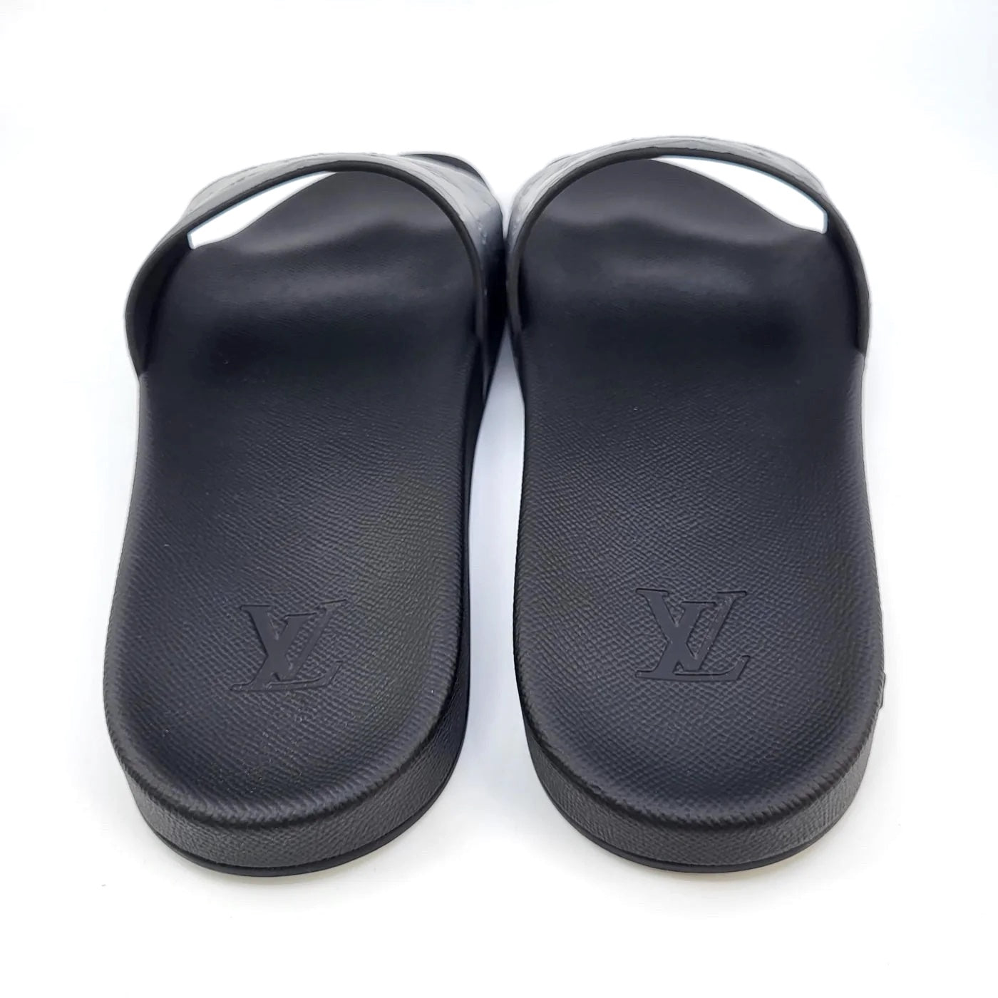 LOUIS VUITTON EMBOSSED MONOGRAM WATERFRONT MULES
