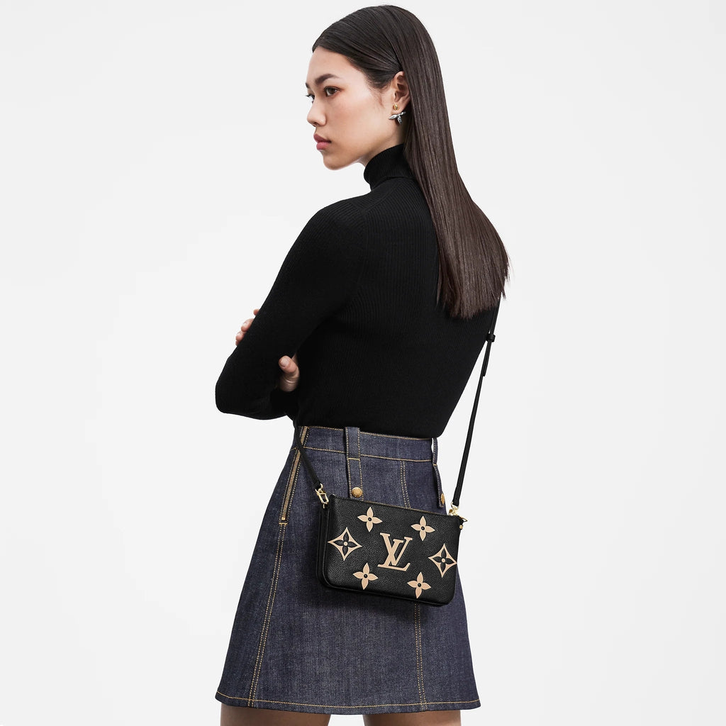 LOUIS VUITTON EMPREINTE GIANT MONOGRAM DOUBLE ZIP POCHETTE