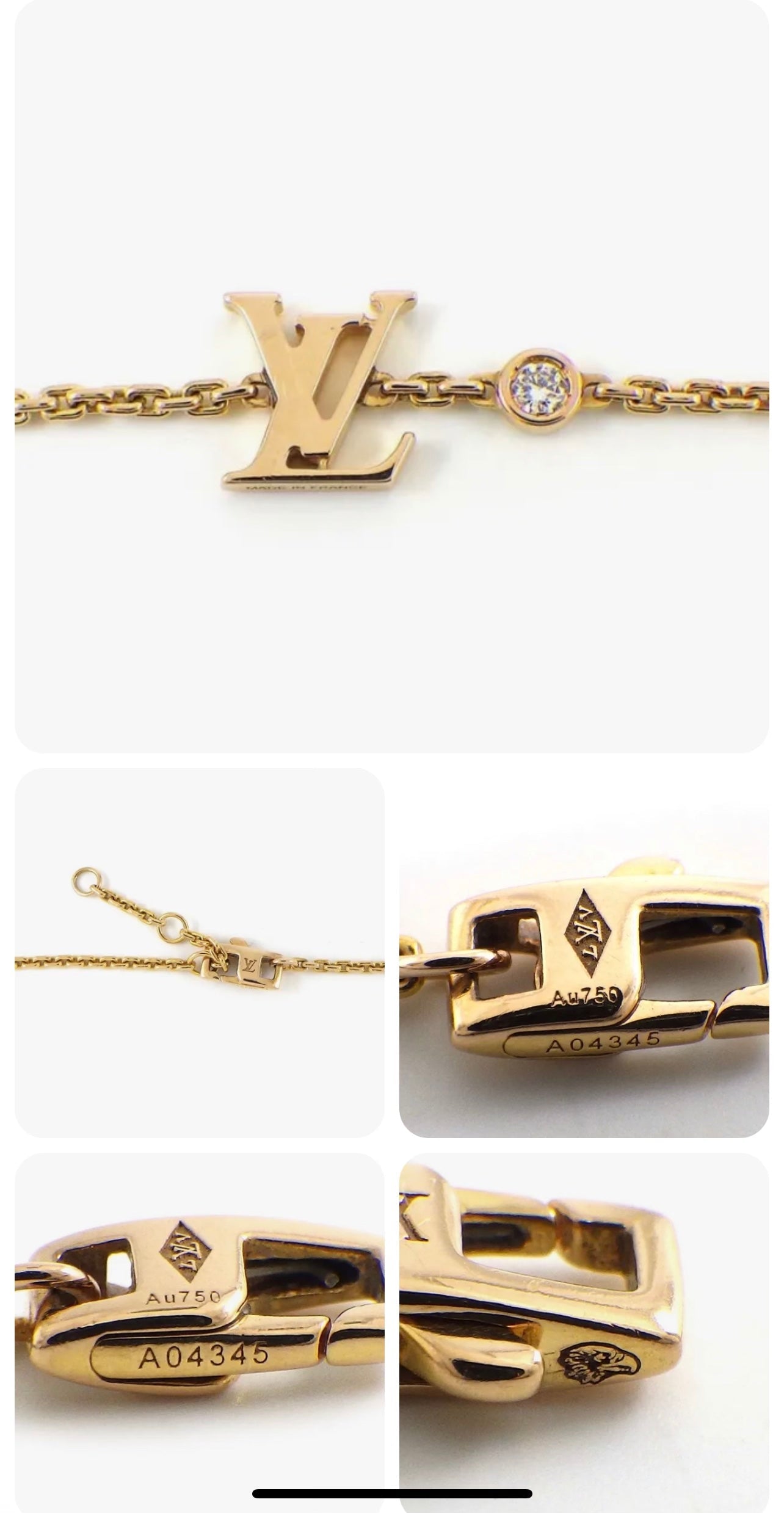 LOUIS VUITTON IDYLLE BLOSSOM LV DIAMOND 18K GOLD BRACELET