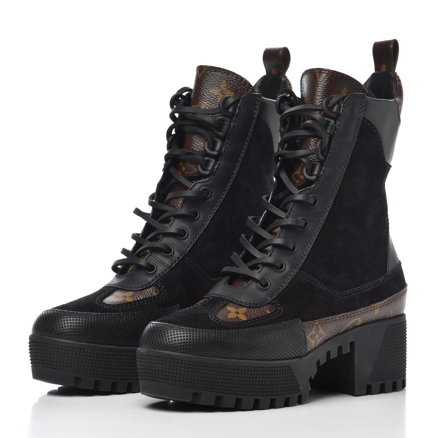 LOUIS VUITTON LAUREATE SUEDE LEATHER PLATFORM DESERT BOOTS