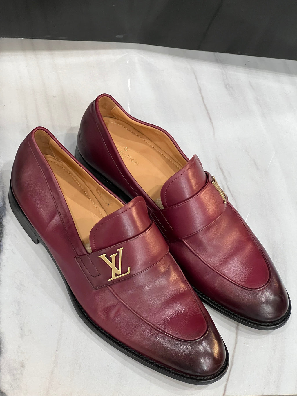 LOUIS VUITTON CALFSKIN LEATHER LOAFERS
