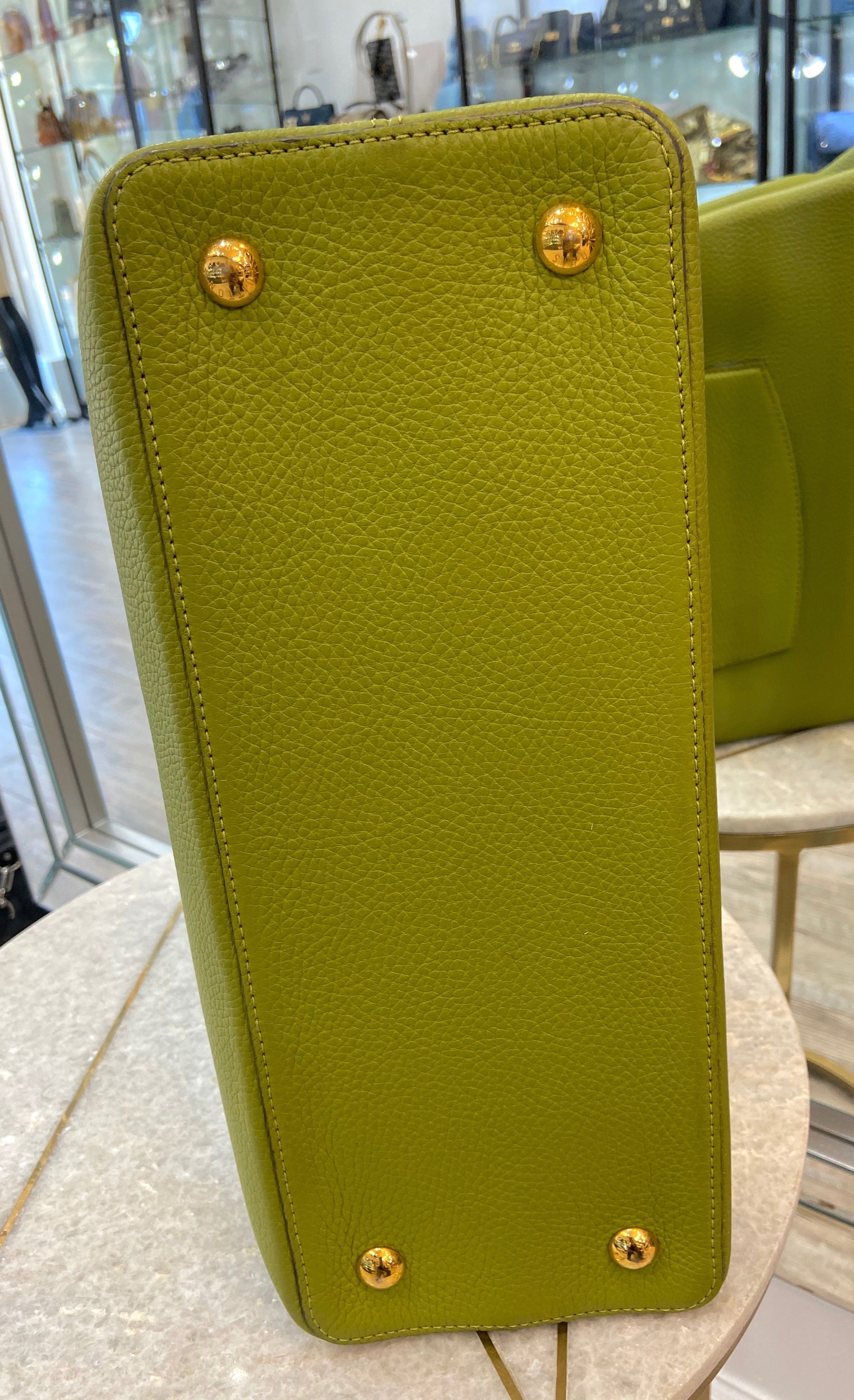 LOUIS VUITTON CAPUCINES MM LEATHER PARNASSÉA HANDBAG