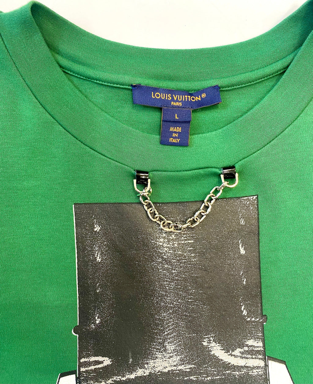 LOUIS VUITTON PRINTED WATCH JERSEY CHAIN T-SHIRT