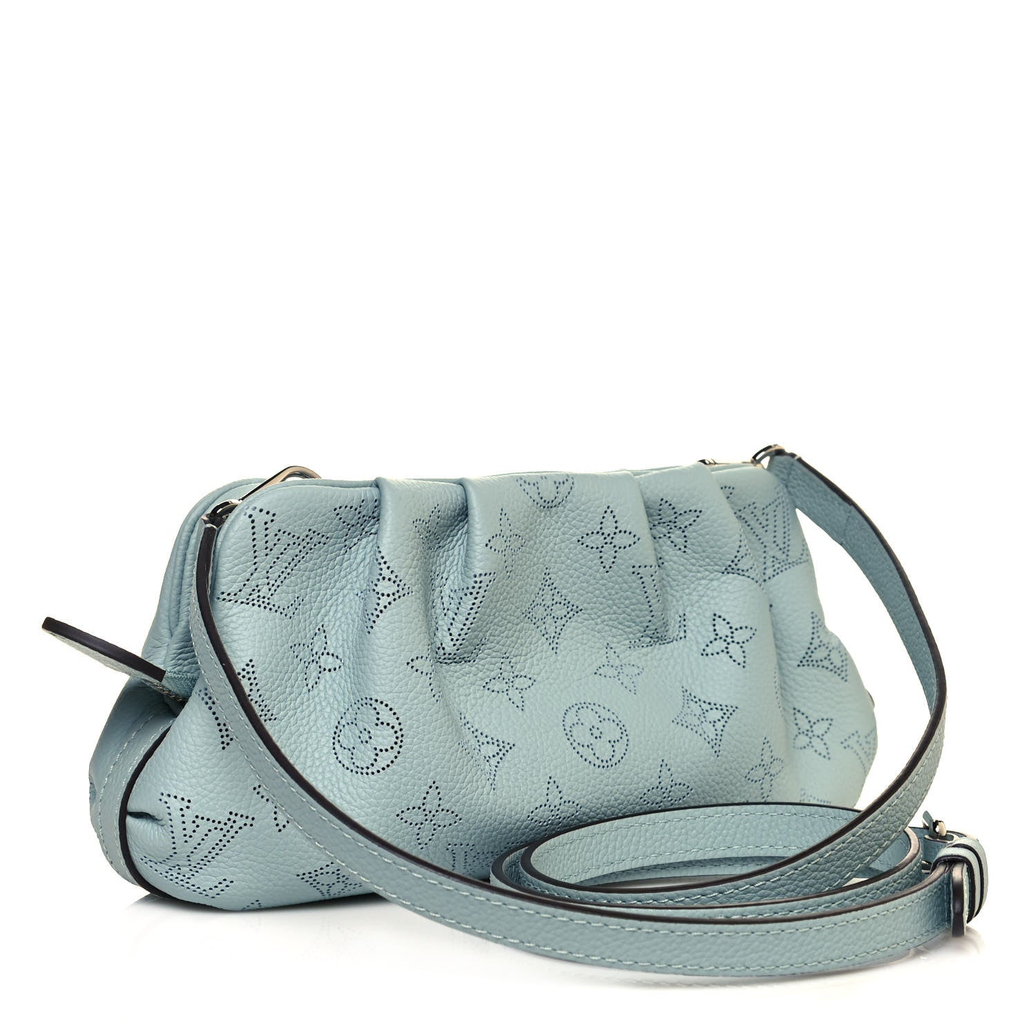 LOUIS VUITTON MAHINA SCALA MINI POUCH IN VERT LAGON