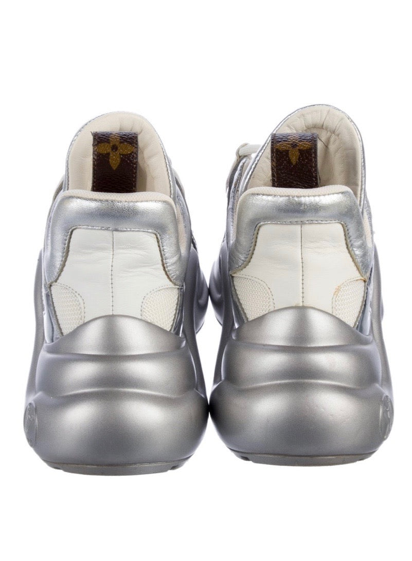 LOUIS VUITTON METALLIC CALFSKIN TECHNICAL NYLON ARCHLIGHT SNEAKERS