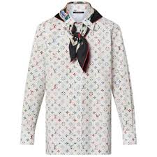 LOUIS VUITTON MULTICOLOR MONOGRAM BLOUSE WITH SCARF