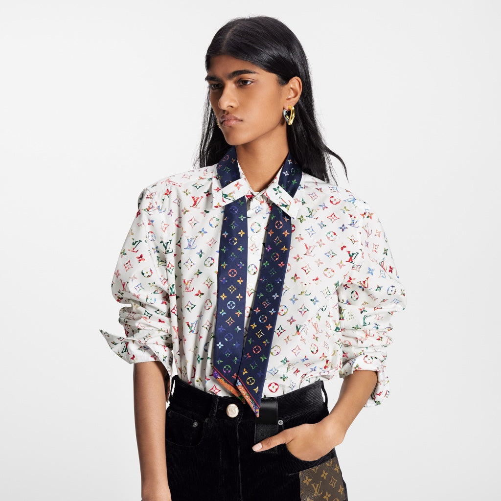 LOUIS VUITTON MULTICOLOR MONOGRAM BLOUSE WITH SCARF