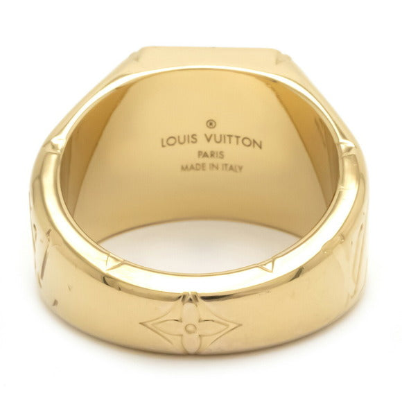 LOUIS VUITTON MONOGRAM GOLD PLATED SIGNET RING