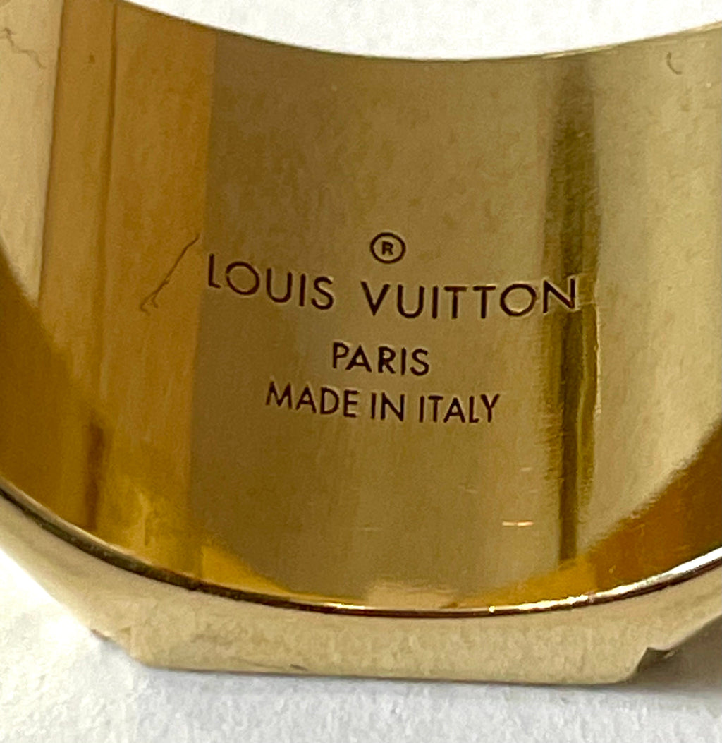 LOUIS VUITTON MONOGRAM GOLD PLATED SIGNET RING