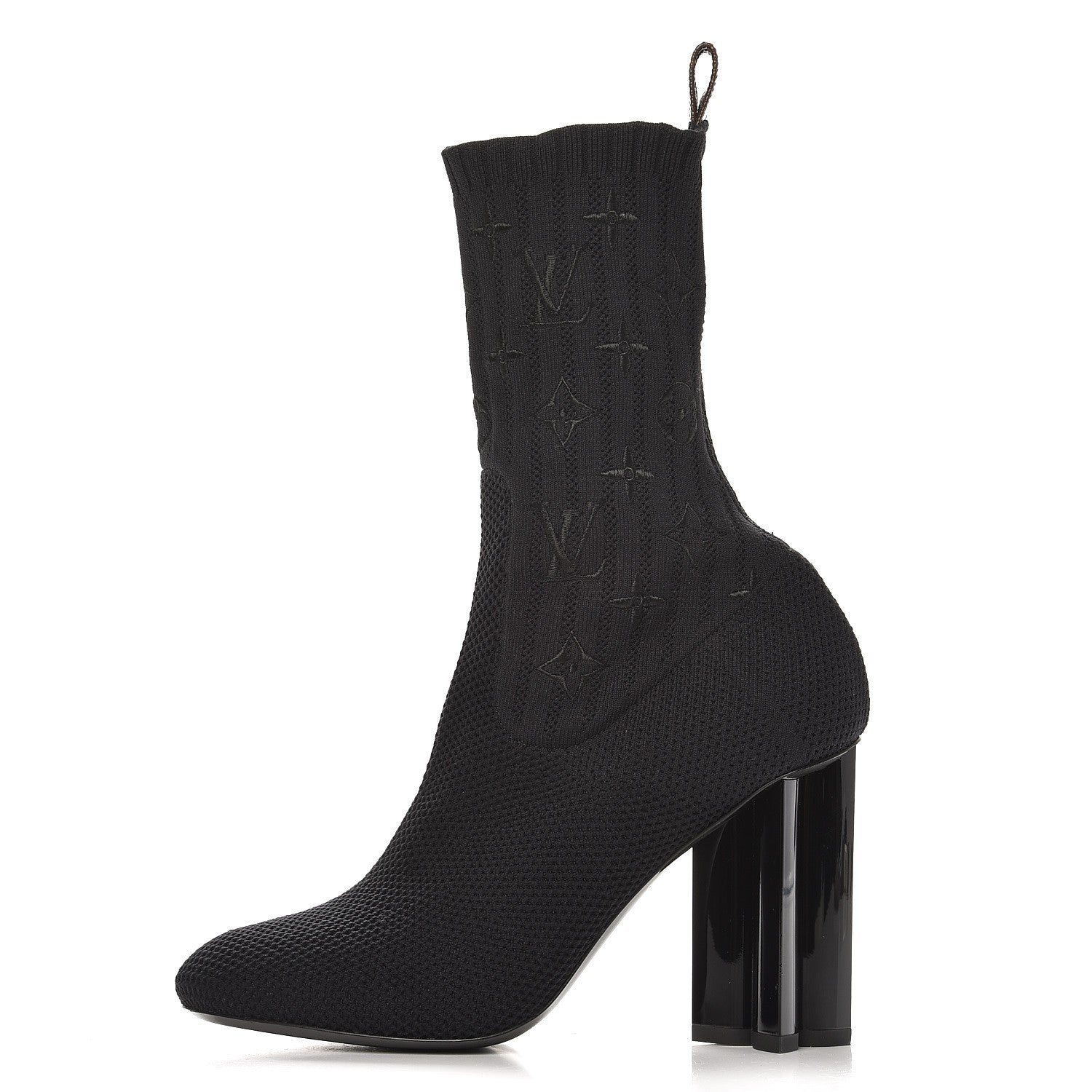 LOUIS VUITTON MONOGRAM STRETCH FABRIC SILHOUETTE ANKLE BOOTS
