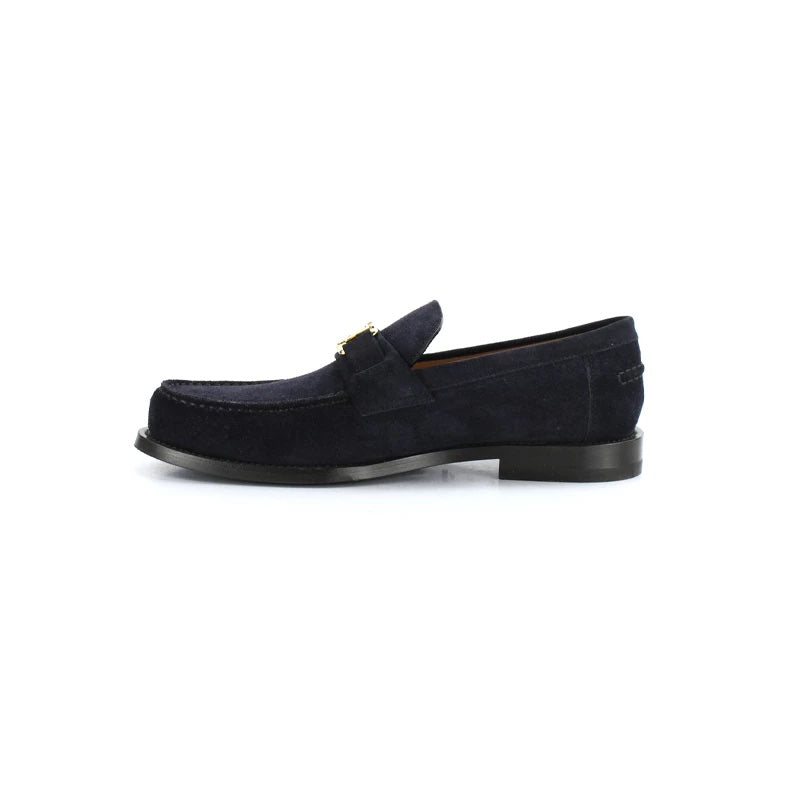 LOUIS VUITTON MONTE CARLO SUEDE LV LOGO LOAFERS