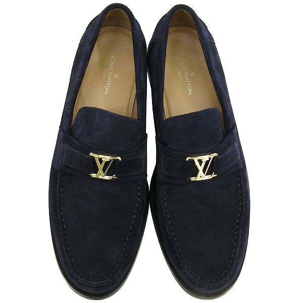 LOUIS VUITTON MONTE CARLO SUEDE LV LOGO LOAFERS