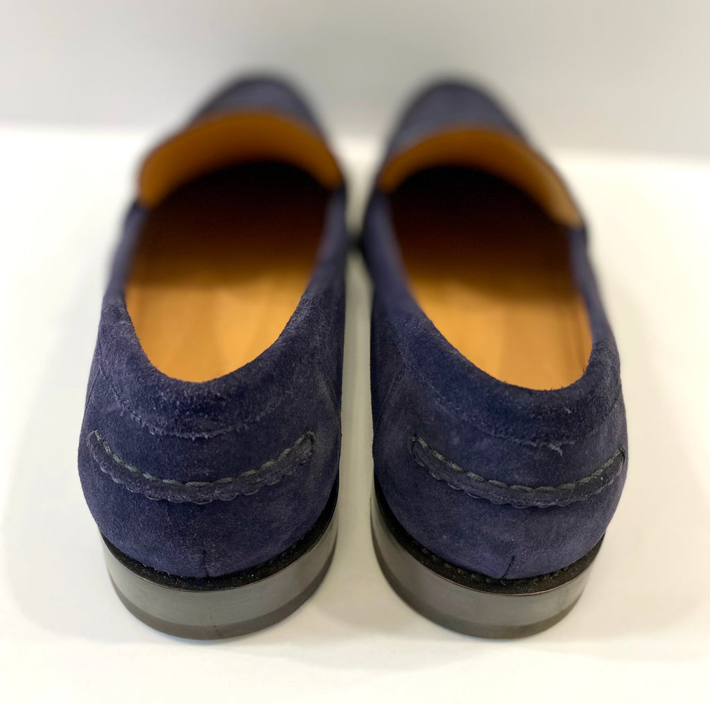LOUIS VUITTON MONTE CARLO SUEDE LV LOGO LOAFERS