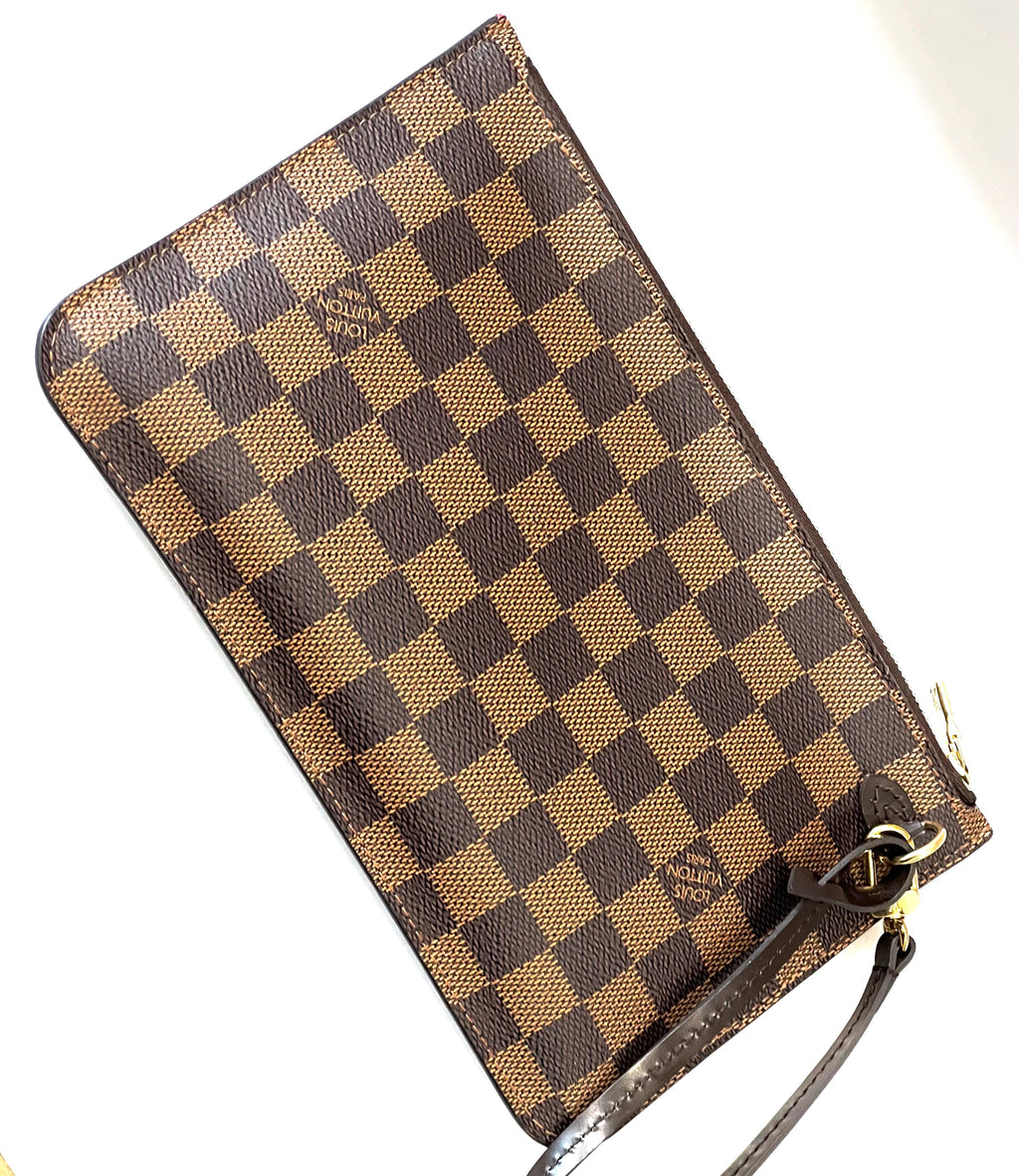 LOUIS VUITTON DAMIER EBENE NEVERFULL MM GM POCHETTE