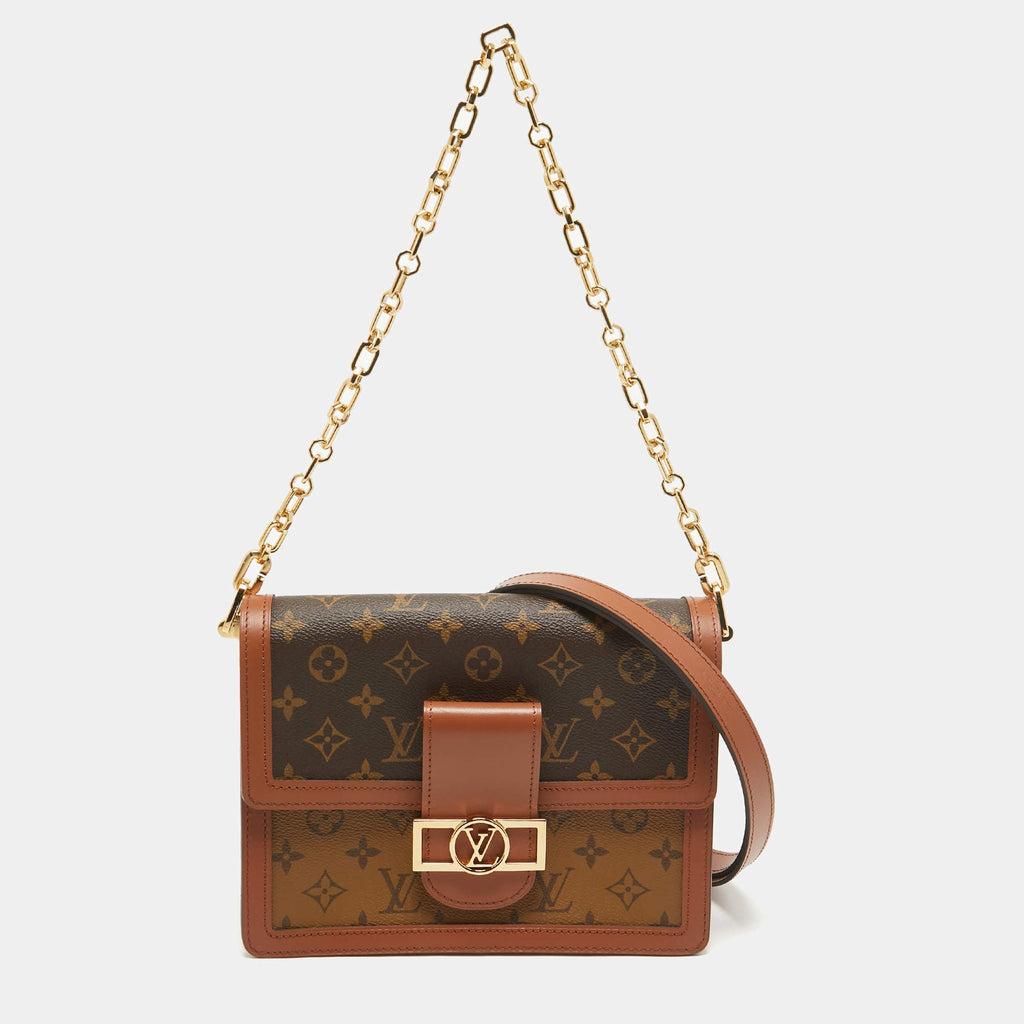 LOUIS VUITTON REVERSE MONOGRAM DAUPHINE MM CROSSBODY