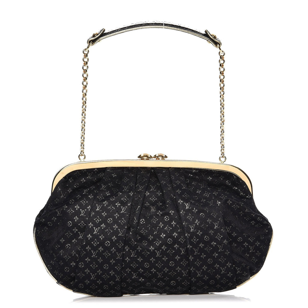 LOUIS VUITTON SATIN MONOGRAM AUMONIERE CLUTCH BAG
