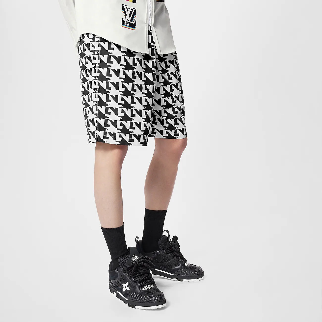 LOUIS VUITTON SIGNATURE DOVE HOUNDSTOOTH BOARD SHORTS