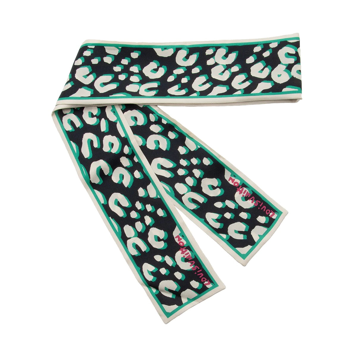LOUIS VUITTON X STEPHEN SPROUSE MONOGRAM LEOPARD SILK BANDEAU