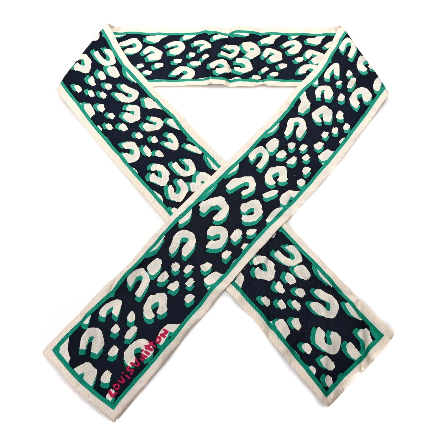 LOUIS VUITTON X STEPHEN SPROUSE MONOGRAM LEOPARD SILK BANDEAU