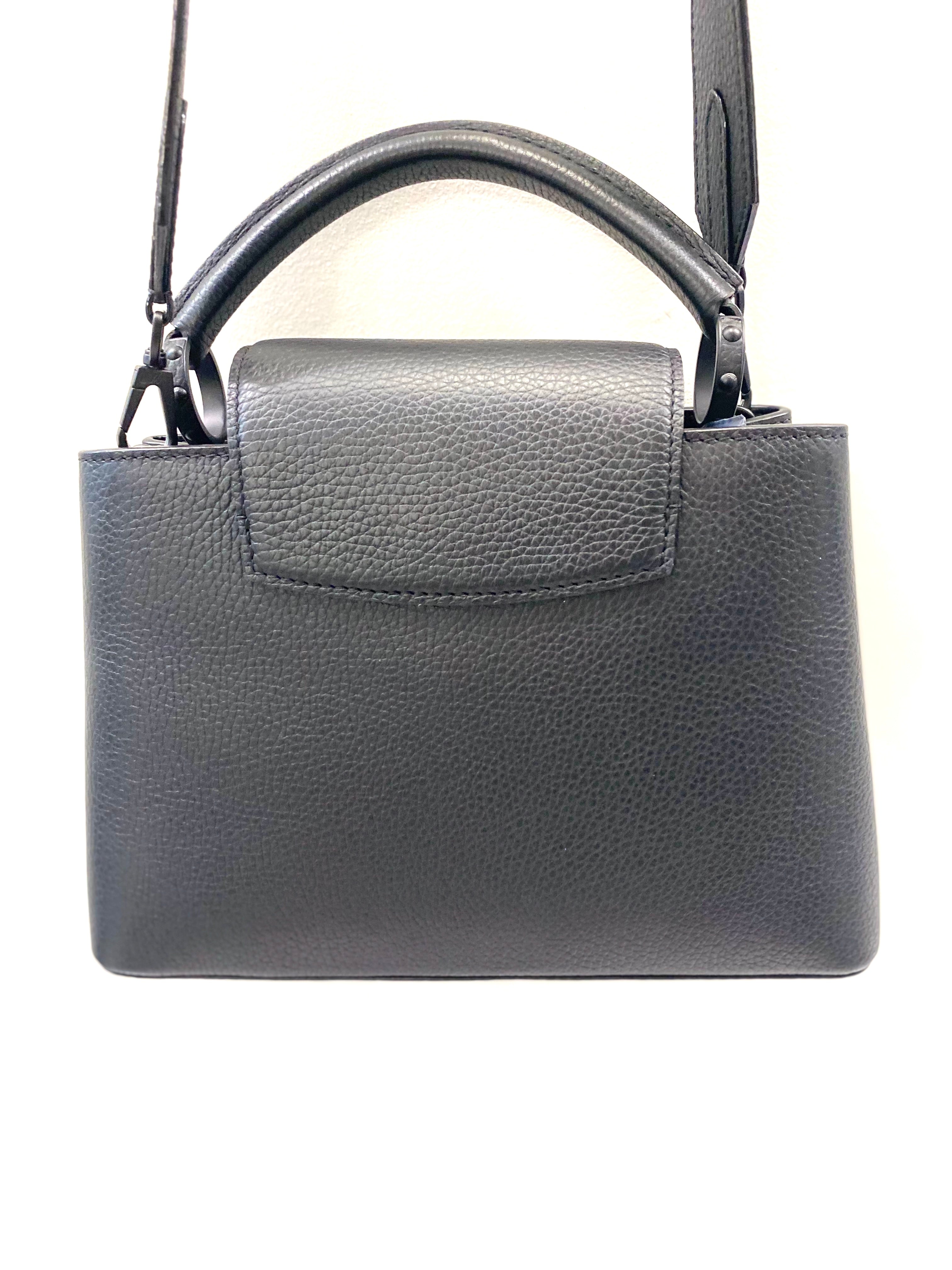 LOUIS VUITTON TAURILLON CAPUCINES BB IN MATTE BLACK