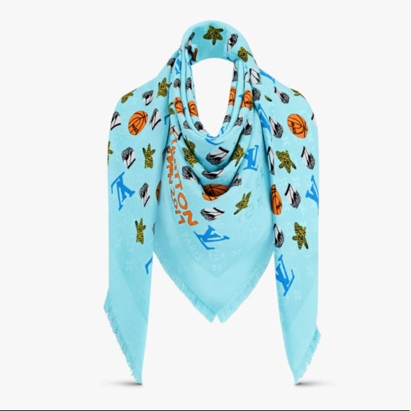 LOUIS VUITTON X JONAS WOOD MONOGRAM SHAWL
