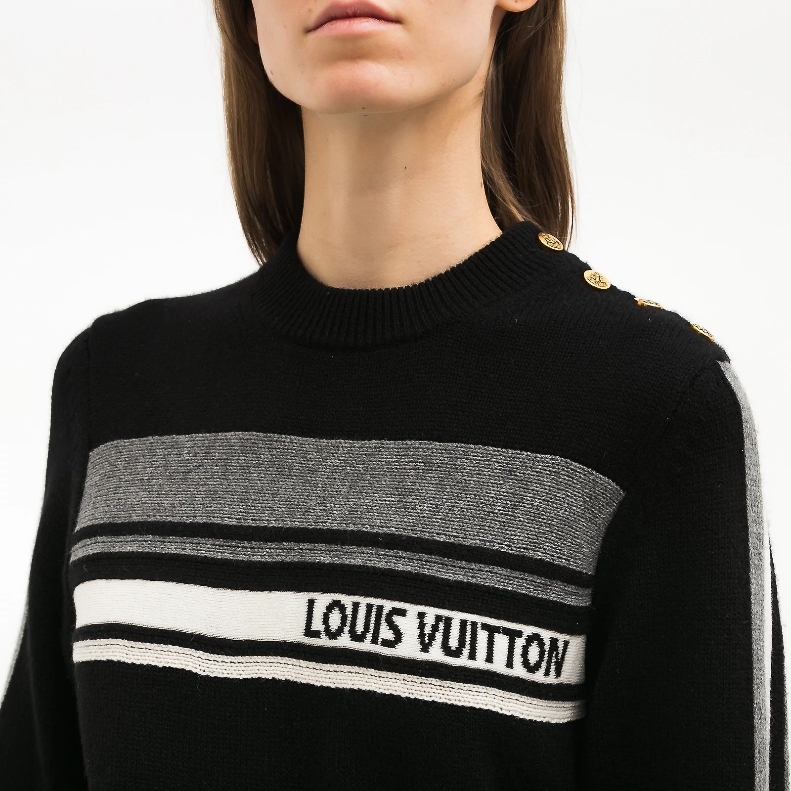 LOUIS VUITTON CASHMERE LOGO CREWNECK SWEATER