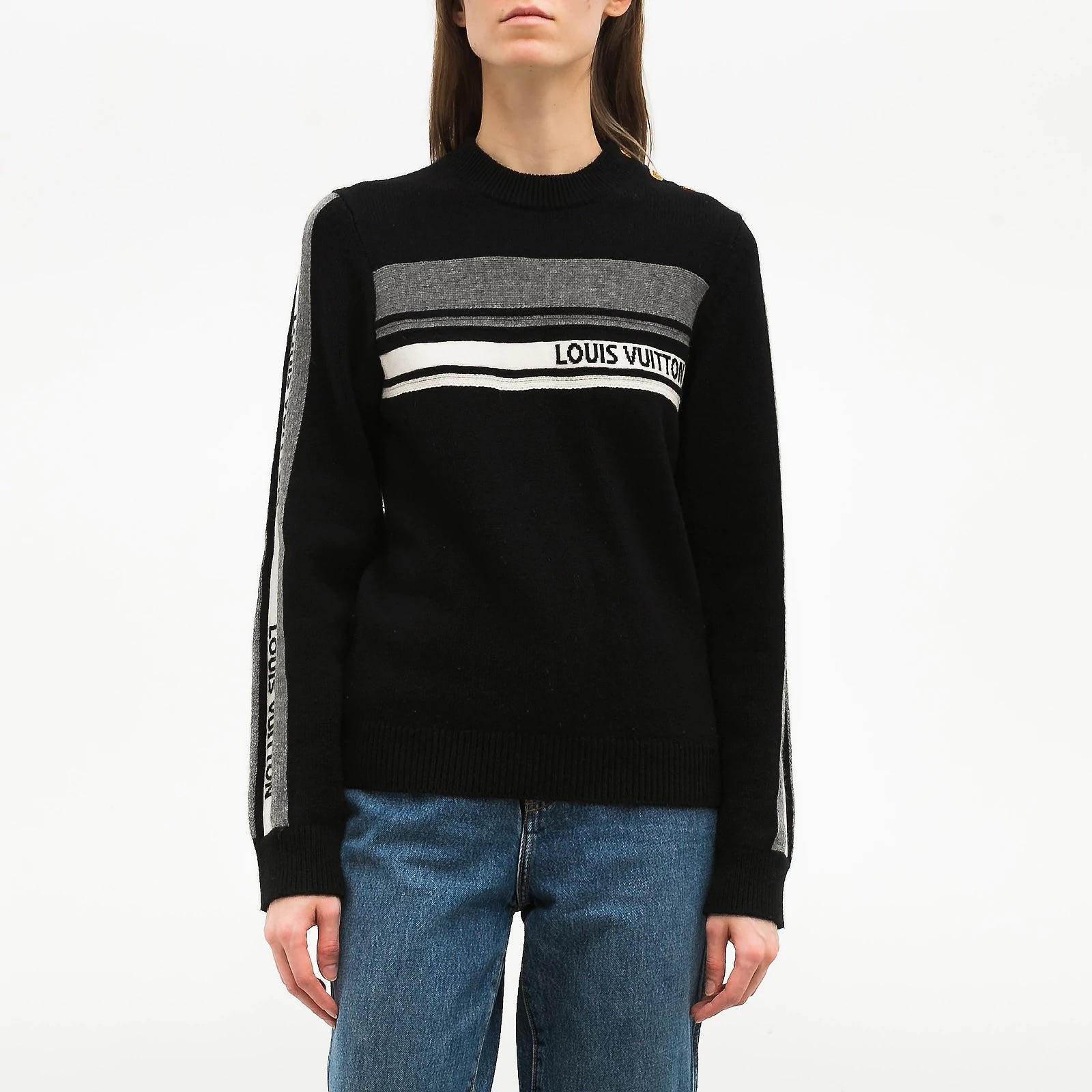 LOUIS VUITTON CASHMERE LOGO CREWNECK SWEATER