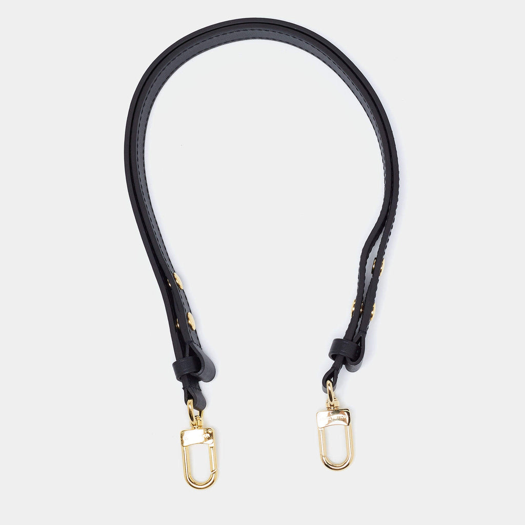 LOUIS VUITTON BLACK LEATHER ADJUSTABLE SHOULDER BAG STRAP