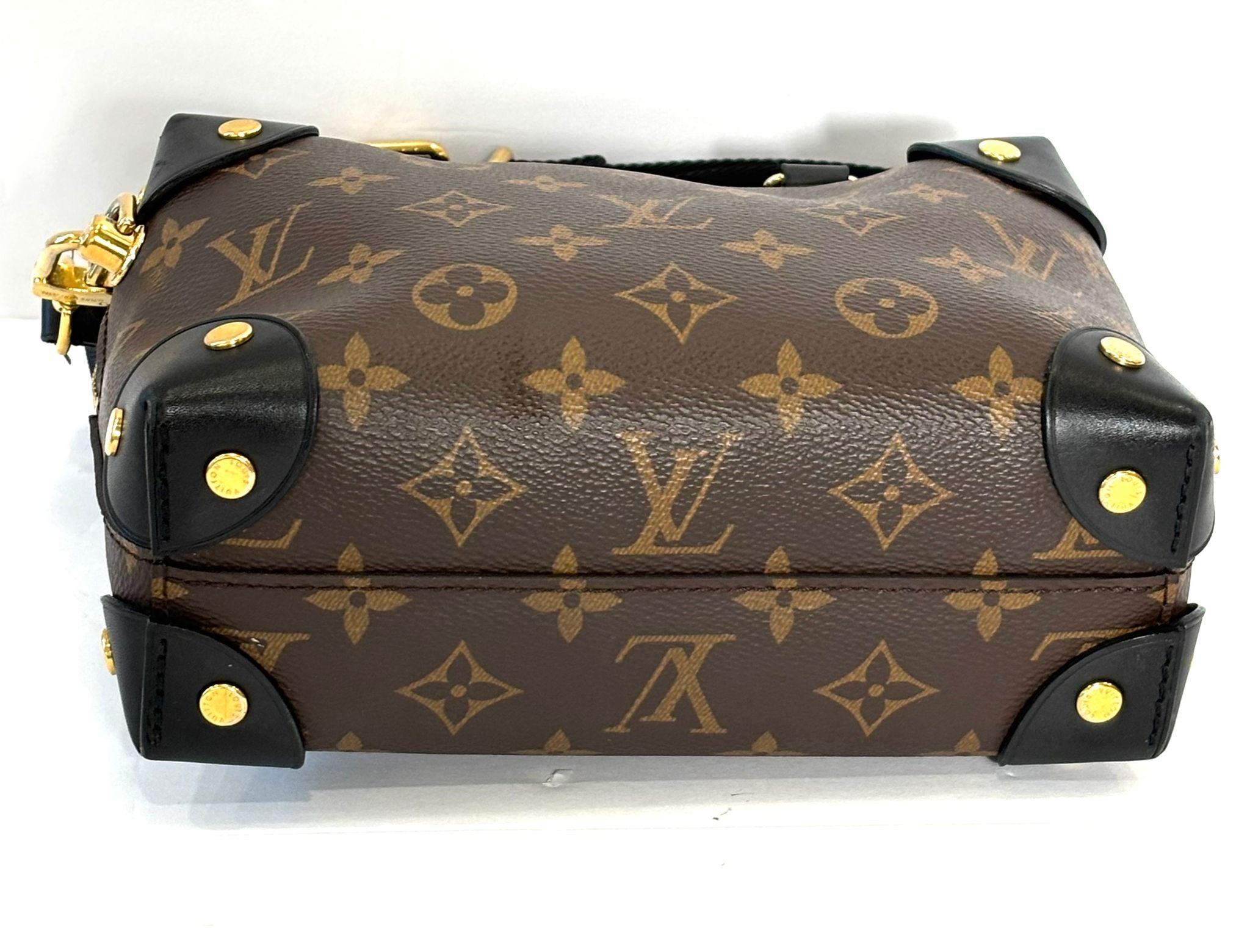 LOUIS VUITTON MONOGRAM CANVAS & LEATHER PETITE MALLE SOUPLE CROSSBODY