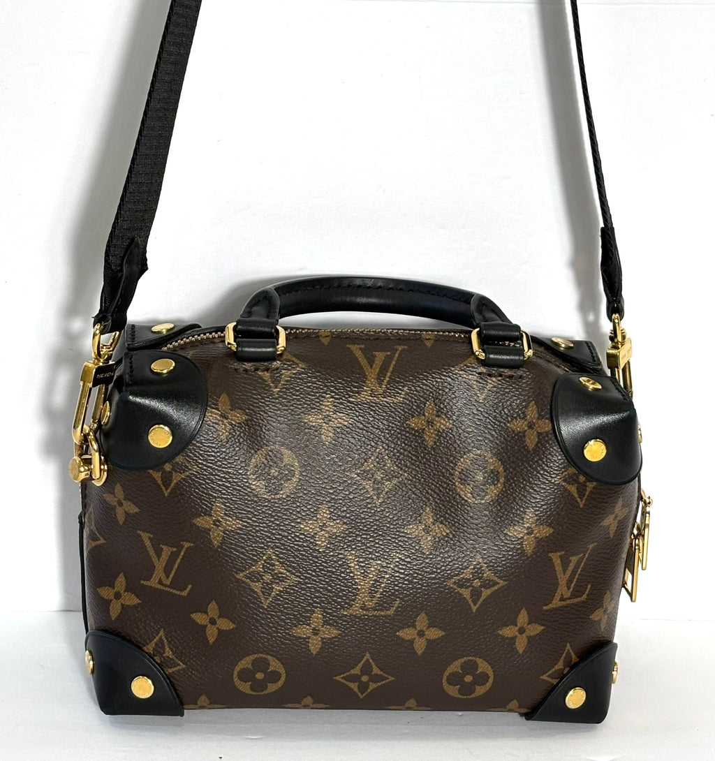 LOUIS VUITTON MONOGRAM CANVAS & LEATHER PETITE MALLE SOUPLE CROSSBODY
