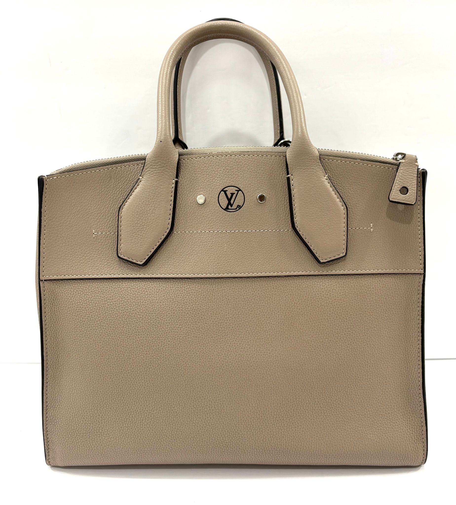 LOUIS VUITTON CITY STEAMER MM GRAINEDLEATHER HANDBAG