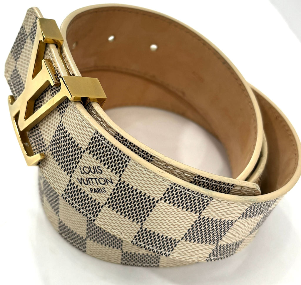 LOUIS VUITTON DAMIER AZUR LV INITIALS BELT