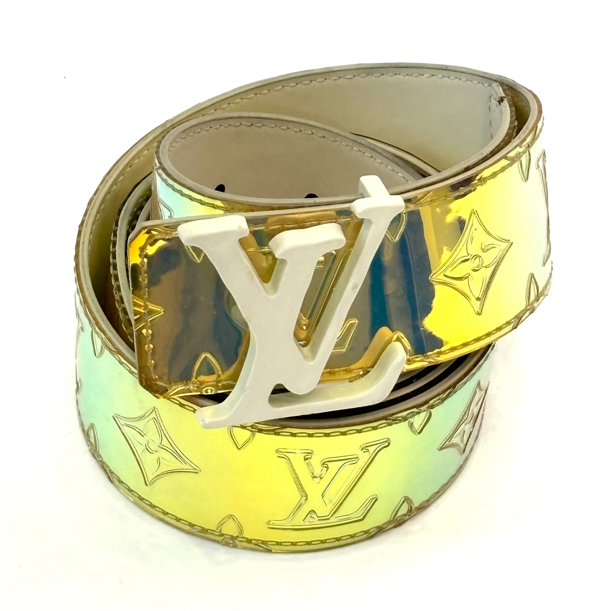 LOUIS VUITTON MONOGRAM EMBOSSED LV INITIALES BELT