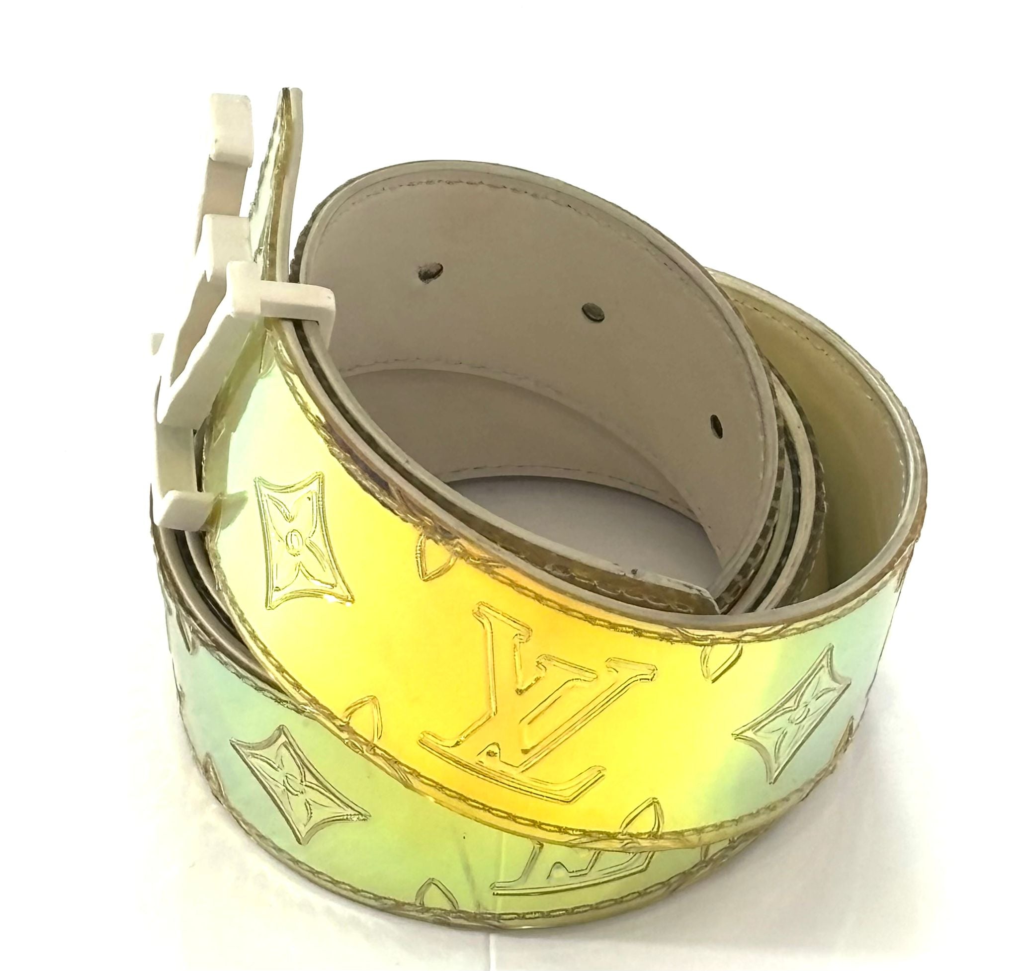 LOUIS VUITTON MONOGRAM EMBOSSED LV INITIALES BELT